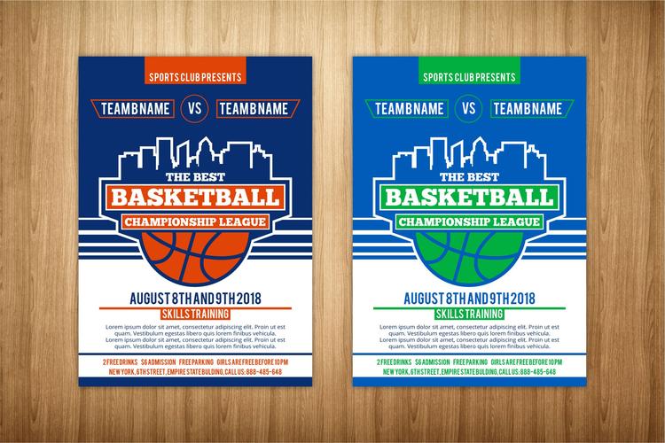 篮球比赛体育赛事海报设计模板basketballflyertemplate